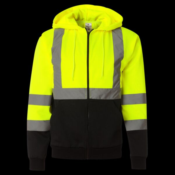 Unisex Hi-Vis Full-Zip Hooded Sweatshirt Thumbnail