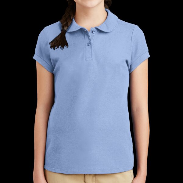 Girls Silk Touch Peter Pan Collar Polo Thumbnail