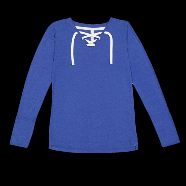 Women's Fine Jersey Lace-Up Long Sleeve T-Shirt Thumbnail