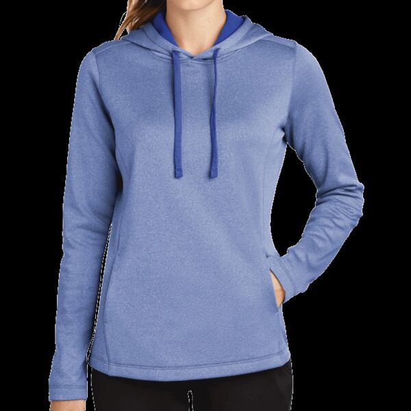 ® Ladies PosiCharge ® Sport Wick ® Heather Fleece Hooded Pullover Thumbnail