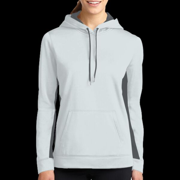 Ladies Sport Wick ® Fleece Colorblock Hooded Pullover Thumbnail