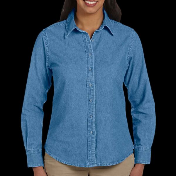 Ladies' 6.5 oz. Long-Sleeve Denim Shirt Thumbnail